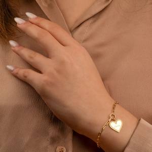 Personalized Heart Charm Name <b>Bracelet</b> Sterling Silver Luxury Ethnic <b>Women</b> Men Stylish Daily Wear Romantic Gift Fashion Design - Product Image 1