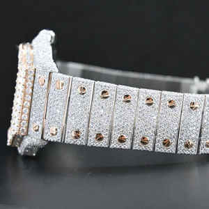 Lujo Hip Hop estilo 30 quilates VVS Moissanite tachonado reloj de cuarzo cuadrado de acero inoxidable antiguo caja cuadrada nuevo estándar - Product Image 4