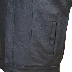 100% Genuine High Quality Customized <b>Leather</b> <b>Biker</b> <b>Waistcoat</b> for Men Motorcycle Cut Vest for Winter Hunting Canvas Outer Wear - Product Image 6