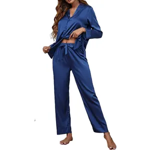 Factory lingerie set Pijama Mujer Party four pcs sets satin silk breathable Women's Pajama For Woman Nightwear