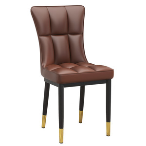 Silla de Estilo Francés, Diseño Exquisito, Tapizada en Cuero, Silla de Lujo para Comedor, Sillas para Cocina y Área de Comedor - Product Image 1