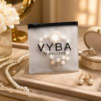 Pochette à bijoux en PVC givré imprimée en quadrichromie avec fermeture éclair pour emballage de boucles d'oreilles, bracelets et perles – Vente en gros