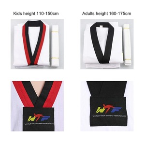 Nueva manga larga Gi uniforme Tkd disfraces ropa blanca Taekwondo uniformes Wtf Karate Judo Dobok ropa niños adultos Unisex - Product Image 5