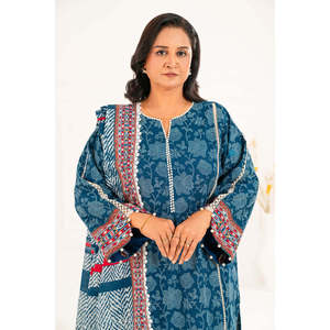 Ensemble de costume Khaddar imprimé 3 pièces pour femmes avec dupatta K-52110 - Product Image 3