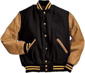 Chaqueta de béisbol de invierno Premium de alta calidad para hombre Estilo de calle de lona de lana y plumón con tela recubierta de servicio OEM - Product Image 1