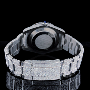 Montre sport pour homme en diamant VVS, verre arabe, plaqué or blanc, acier inoxydable, mouvement ETA, quartz tendance, pièce de monnaie, affaires - Product Image 3