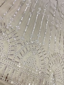 Bordado Espejo Trabajo Viscosa Georgette Tela Plain Fancy Kurti para Niñas - Product Image 2