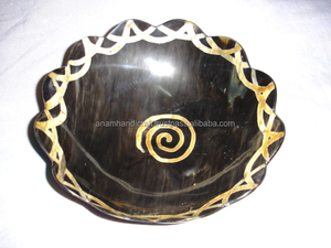 Bol et pot de service en corne d'agate naturelle à la mode fabriqués à la main de la meilleure qualité pour la vente de restaurants de l'Inde. - Product Image 3
