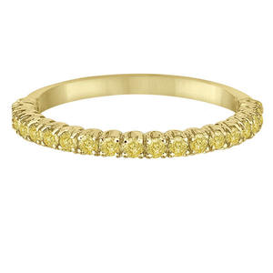 Bague demi-éternité avec diamants jaunes fins de 0,50 ct en or jaune 14 carats - Product Image 3