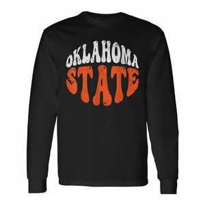 T-shirt a maniche lunghe vintage effetto invecchiato Oklahoma State - Product Image 2