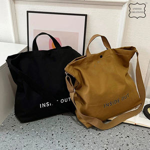 Sac fourre-tout en toile de coton en tissu lourd pour le week-end écologique surdimensionné Sac à main cadeau pour femme avec longue et solide sangle - Product Image 5