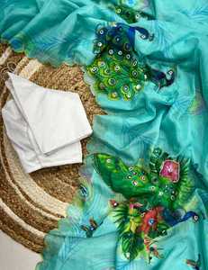 ชุดผ้าส่าหรีผ้าไหมสำหรับงานแต่งงานงานปาร์ตี้เจ้าสาวงานแฮนด์เมดงานปาร์ตี้งานวันเกิดงานบูติกส่งออกล่าสุด - Product Image 2