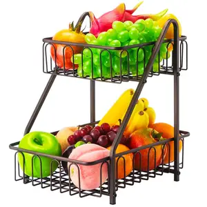 Two Tier Fruit Basket Is Perfect For All Your Produce For Having Fresh Fruits Ready To Snack On And Easy To Access For Kids