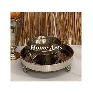 Ensemble de 2 plateaux à thé et à café de tailles différentes, design classique, en bois, pour servir des chocolats, des dattes, best-seller - Product Image 3