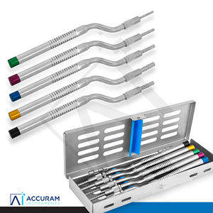 Kit d'ostéotomes internes pour l'élevation du sinus dentaire Accuram, 5 pièces, instruments manuels concaves à baïonnette pour implants, acier inoxydable - Product Image 5