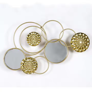 Con marco de metal para decoración del hogar, sala de estar dormitorio espejo de pared de Metal nuevo diseño decorativo - Product Image 1