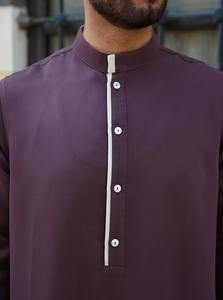 ชุดคันดูราแบบคลาสสิกสีเบจสไตล์เอมิเรตส์  แบบซาอุดิอาระเบีย  ชุดลำลองแบบเป็นทางการ  กระดุมซ่อน  ความยาวแบบแม็กซี่  แขนยาว  แห้งเร็ว - Product Image 3