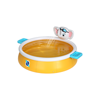 Pursuefree Aufblasbarer Swimmingpool, Outdoor-Garten-Sprühpool mit 3D-Design, Faltbarer Familien-Spielpool für den Heimgebrauch, Eltern-Kind-Pool