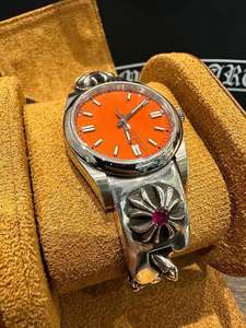 Montre de luxe unisexe en acier inoxydable à quartz, diamant moissanite VVS, cadran orange, qualité supérieure, tourbillon mécanique glacé ETA - Product Image 2