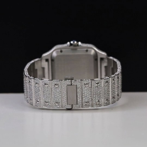 Montre Moissanite pour hommes cadran arabe entièrement glacé boîtier carré en diamant bracelet mouvement automatique bijoux de mode de luxe - Product Image 4
