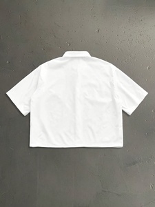 เสื้อโปโลแขนสั้นทรงหลวมโอเวอร์ไซส์สำหรับผู้ชายเสื้อเชิ้ตผ้าฝ้ายถักสะพายไหล่ทรงหลวมออกแบบได้ตามต้องการ - Product Image 2