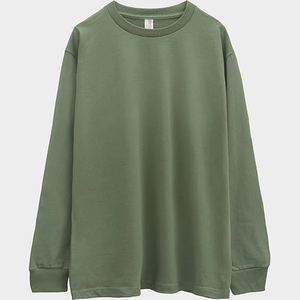 Camiseta de manga larga de color sólido unisex, Camiseta de cuello redondo liso, ropa de calle esencial 2025 - Product Image 1