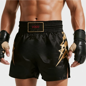 Pantalones Cortos de Boxeo para Hombre, Secado Rápido, Transpirables, de Spandex/Poliéster, con Logotipo Frontal Personalizable, Diseño para Entrenamiento de Múltiples Rondas - Product Image 4