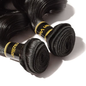 Extensiones de Cabello Humano Virgen Camboyano 100% Premium, Ondulado Suelto, Color 1B, Estirado 8 Pulgadas, Ondulado Natural, Rizado Jerry, Kinky, Cabello Indio Virgen - Product Image 1