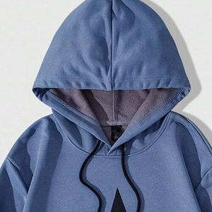 Ensemble de survêtement décontracté à capuche en coton 100% de haute qualité, coupe régulière, uni, style streetwear pour hommes, 2 pièces - Product Image 3