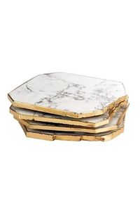 Dark Wood Coasters with Gold Veins Elegant Drinkware Coasters Set for Stylish Home Table Decor latest - Product Image 4
