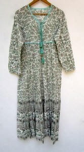 ชุดนอนผ้าฝ้ายสำหรับผู้หญิงชุดคลุมอาบน้ำชุดกิโมโนยาวถึงพื้นพิมพ์ลายชุดเดรสกิโมโนยาวถึงพื้นขายส่งตามธรรมชาติ - Product Image 6