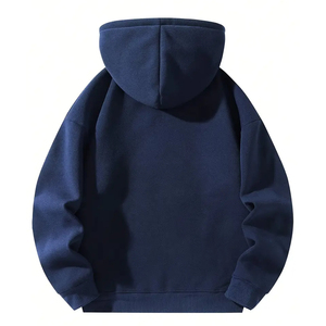 Sweat-shirt à capuche unisexe bleu marine TWILL SPORTS, coupe classique, coupe-vent, tricoté, pour l'automne, la salle de sport et les tenues décontractées - Product Image 2