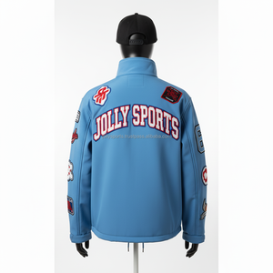 Veste softshell premium de couleur blanche avec un design de panneau graphique et un logo imprimé brodé personnalisé Veste softshell pour homme - Product Image 2