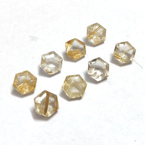 แร่ควอตซ์เจียระไนเป็นรูปหกเหลี่ยม8x8มม. สีทองธรรมชาติแร่ควอตซ์2.12แฟนซีอัญมณีหลวม - Product Image 6