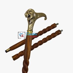 Bâton de marche pliable et réglable en laiton et bois, design Art Déco, léger (600g), pour usage extérieur, vente en gros, haute qualité - Product Image 4