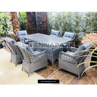 Ensemble de salle à manger d'extérieur en rotin Annapark de haute qualité, mobilier de jardin comprenant une table et des chaises de jardin, fabriqué en Turquie