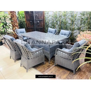 Ensemble de salle à manger d'extérieur en rotin Annapark de haute qualité, mobilier de jardin comprenant une table et des chaises de jardin, fabriqué en Turquie - Product Image 1