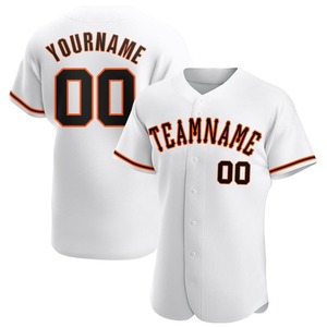 Camiseta de béisbol auténtica Blanca Negra y naranja personalizada ropa de equipo personalizada superventas - Product Image 1