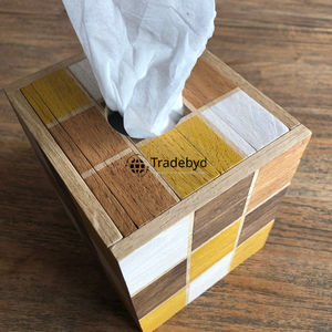 Boîte à mouchoirs en bois de luxe, motif floral gravé, design élégant, support de table pour maisons et bureaux, disponible en différentes formes - Product Image 5