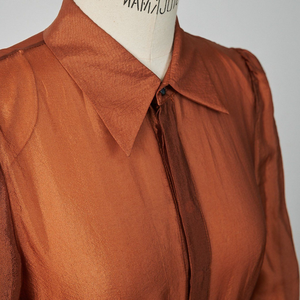 2025 nouveau Design femme Blouse et chemise ESPERANZA hauts à volants col rabattu Cupro tissu mode vêtements pour femmes - Product Image 2