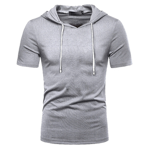 <b>Summer</b> Men Short Sleeve Custom <b>Hoodie</b> Street Wear Blank Men's Cotton Solid Color T Shirt Loose Casual T-Shirt DDP Shipping - Product Image 4