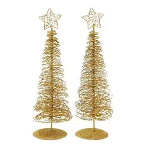 Sculpture d'arbre de Noël en métal doré, nouveau design, accent décoratif exquis, qualité supérieure, décoration festive pour la maison - Product Image 2