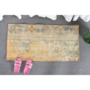Alfombra de lana turca Vintage de 16x33 pies, diseño de retales amarillo y verde, técnica de tejido plano para decoración para sala de estar, respaldo de látex de 4m de ancho - Product Image 1