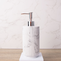 Ensemble d'accessoires de salle de bain en marbre gris simple et moderne 5 pièces avec porte-brosse de toilette