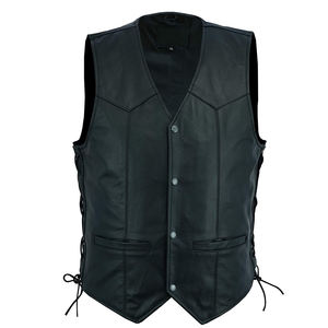 2025 hommes personnalisé prix raisonnable hommes vêtements gilet en cuir en vente bonne qualité 100% cuir fait mode gilet - Product Image 1