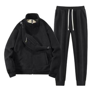 Ensemble de survêtement coupe-vent d'hiver personnalisé en coton uni pour hommes, vêtements d'entraînement respirants légers et coupe-vent vintage pour hommes - Product Image 6