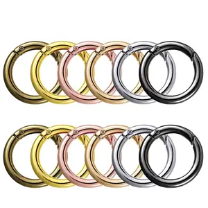 O Ring round key ring Spring Keychain Buckle Snap Hook metal Key chains Clip Bag Accessories Spring Carabiner round ring Keyring