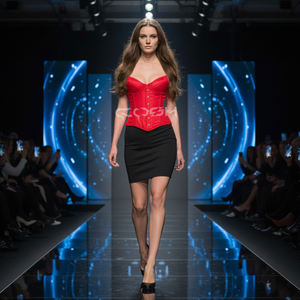 ชุดกระชับสัดส่วนคอร์เซ็ทแฟชั่นสีแดงกำมะหยี่หรูหรา คอรูปหัวใจ พร้อมโครงเหล็กเสริม สำหรับใส่ในงานแต่งงาน - Product Image 5