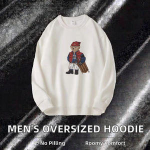 Sudadera con Capucha Extra Grande Informal para Hombre, Spandex/Algodón, Anti-Pilling, Estampado de Letras, Nueva Moda Urbana de Otoño Invierno - Product Image 6