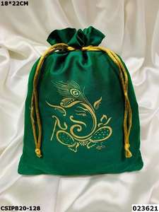 Bolsas con cordón temáticas Ganesh hechas a medida, ideales para usar como favores de boda y adecuadas para regalar - Product Image 2